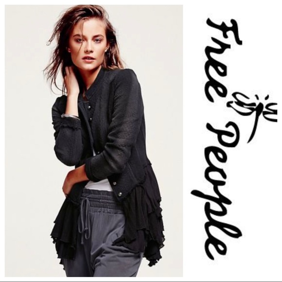 Free People Fitted Ruffles Military Jacket - Picture 3 of 8